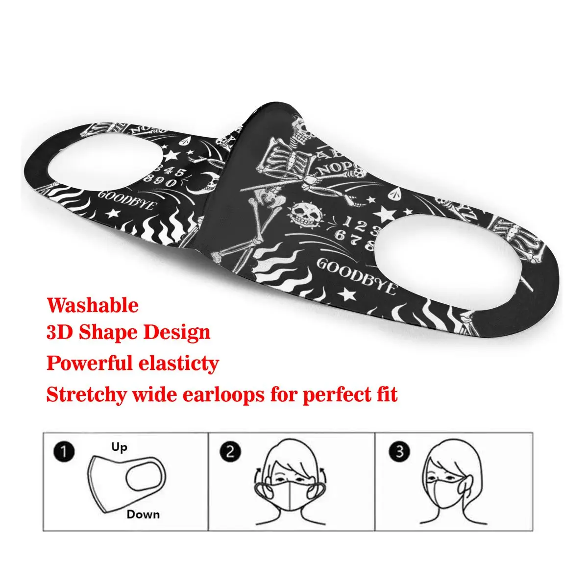 Vintage Dance Skeleton Ouija Board Print Dust Mask Mouth-Muffle Washable Fabric Adult Protective Face Windproof
Vintage Dance Skeleton Ouija Board Print Dust Mask Mouth-Muffle Washable Fabric Adult Protective Face Windproof