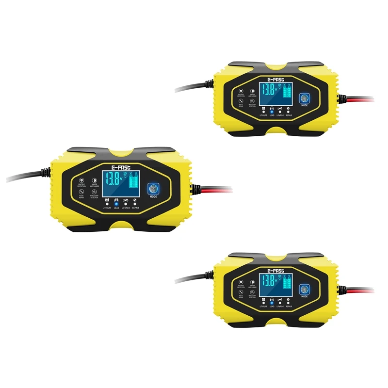 E-Fast Automatic Car Battery Charger 12V/24V Power Pulse Repair with LCD Digital Display Wet Dry Lead Acid Chargers 
E-Fast Automatic Car Battery Charger 12V/24V Power Pulse Repair with LCD Digital Display Wet Dry Lead Acid Chargers