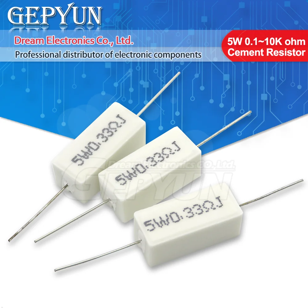 10pcs 5W cement resistance 0.1 ~ 10K 0.1R 0.5R 1R 10R 100R 0.22 0.33 0.5 1 2 5 8 10 15 20 25 30 100 ohm power resistance
10pcs 5W cement resistance 0.1 ~ 10K 0.1R 0.5R 1R 10R 100R 0.22 0.33 0.5 1 2 5 8 10 15 20 25 30 100 ohm power resistance