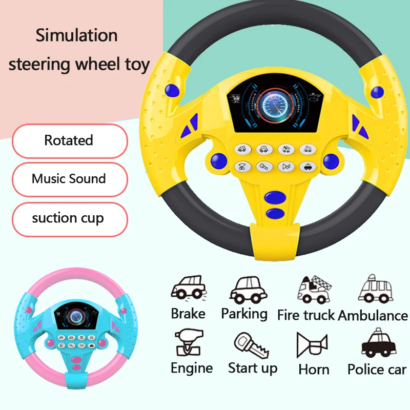 Simulation Steering Wheel Toy Electronic Simulation Driving Sound Music Steering Wheel with Light Kids Children Educational Toys 
Simulation Steering Wheel Toy Electronic Simulation Driving Sound Music Steering Wheel with Light Kids Children Educational Toys