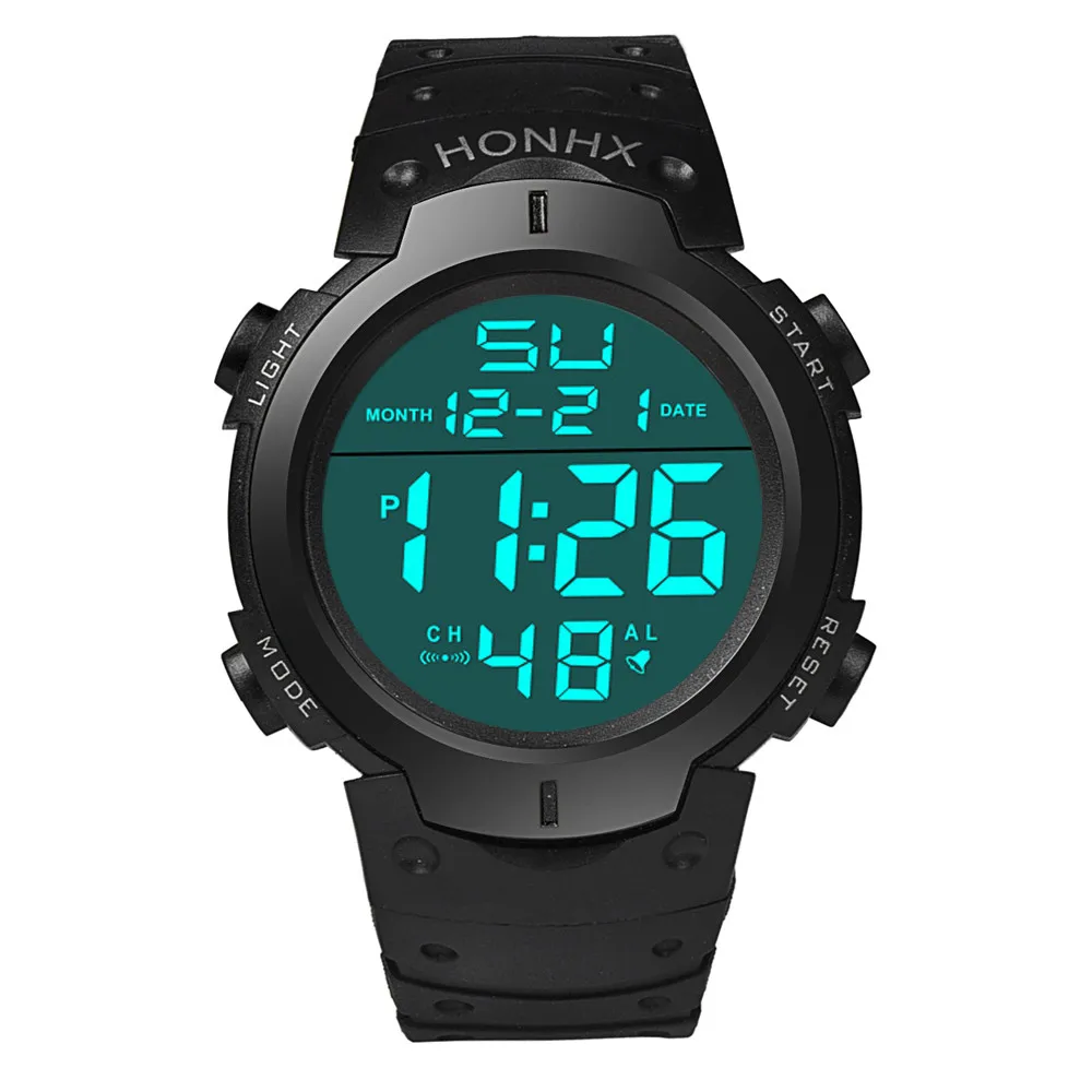 Часы наручные мужские с ЖК-дисплеем модные водонепроницаемые цифровые