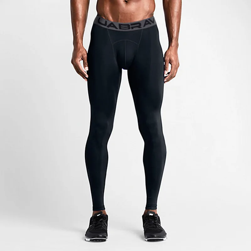 Фото Компрессионные спортивные леггинсы штаны для бега быстросохнущие мужские трико