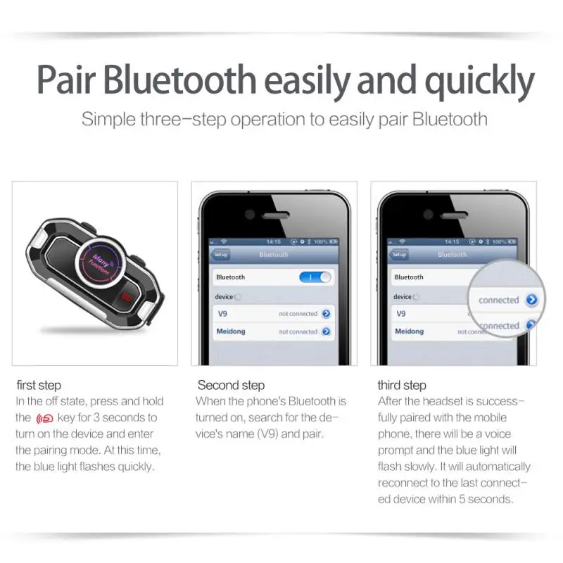 V9 Motorcycle Helmet Headsets Bluetooth 5.0 Waterproof Headphones FM Radio Voice Wake Up Call Automatically Answer Earphones
V9 Motorcycle Helmet Headsets Bluetooth 5.0 Waterproof Headphones FM Radio Voice Wake Up Call Automatically Answer Earphones