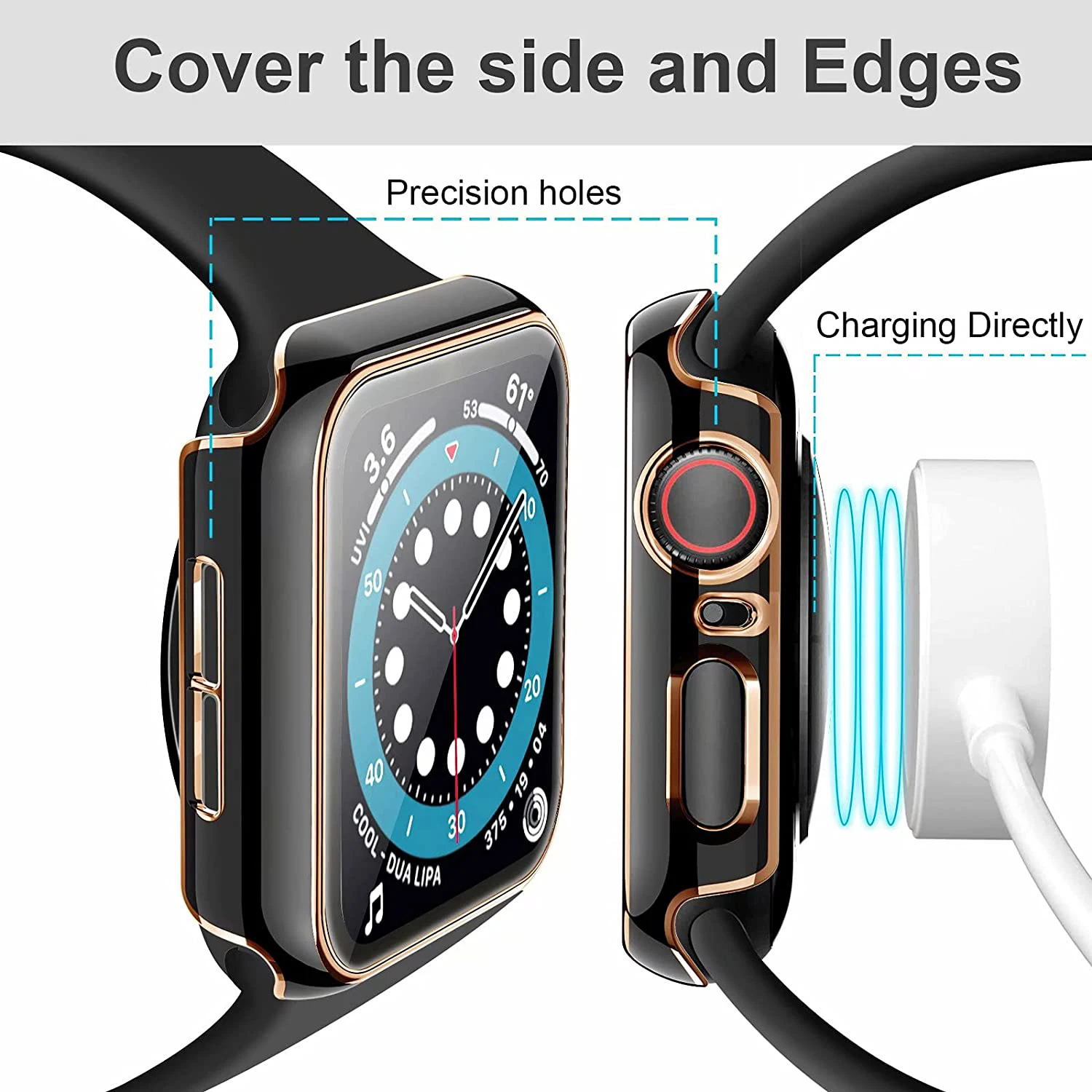 Glass+Cover For Apple Watch Case 44mm 40mm 45mm 41mm 42mm 38mm Accessorie Bumper+Screen Protector iWatch serie 3 4 5 6 SE 7 | Наручные