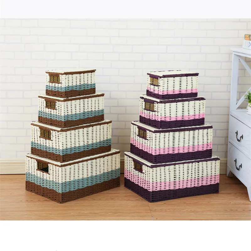 Laundry Basket Handmade portable With a lid Spell color Square Large Capacity Sundry Books t Finishing Basket Indoor Furnitur
Laundry Basket Handmade portable With a lid Spell color Square Large Capacity Sundry Books t Finishing Basket Indoor Furnitur
