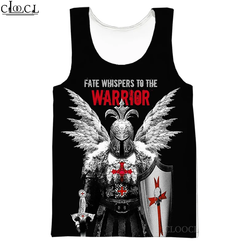 Майка Рыцари темплар с 3D принтом, топ в стиле хип-хоп, уличная одежда, жилет без рукавов для мужчин и женщин, одежда для фитнеса, лето