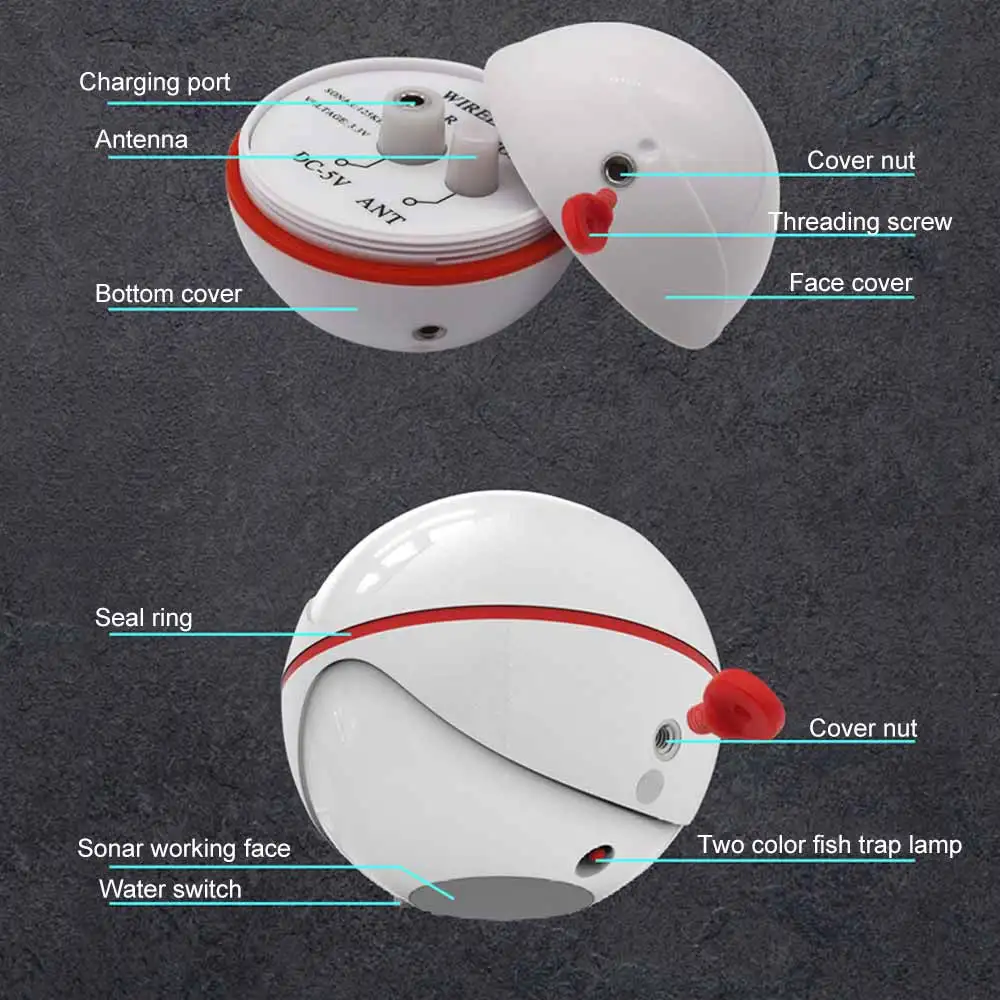 Fishing Detector Wireless Portable Echo Sounder LCD Fish Finders 3D Waterproof 60M Detection Depth Finder 
Fishing Detector Wireless Portable Echo Sounder LCD Fish Finders 3D Waterproof 60M Detection Depth Finder