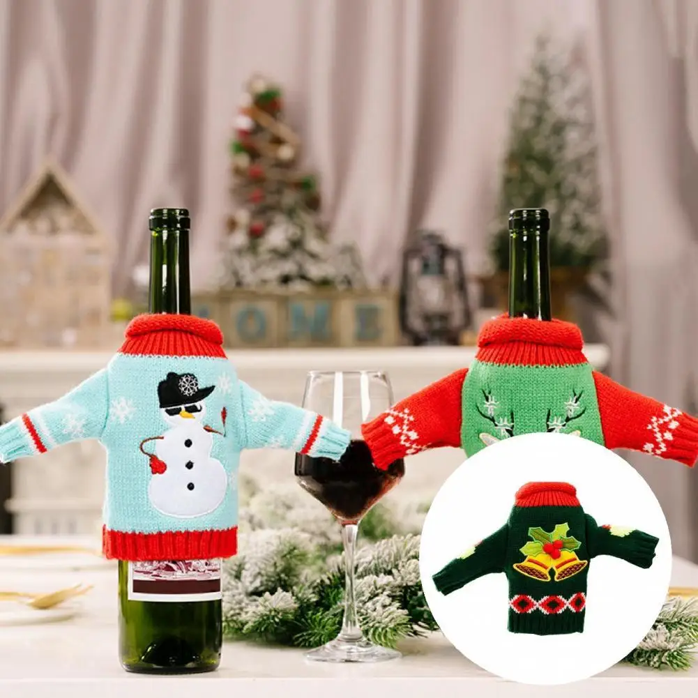 Dust-proof Knitted Fabric Merry Christmas Lovely Wine Bottle Sweater for Restaurant
Dust-proof Knitted Fabric Merry Christmas Lovely Wine Bottle Sweater for Restaurant