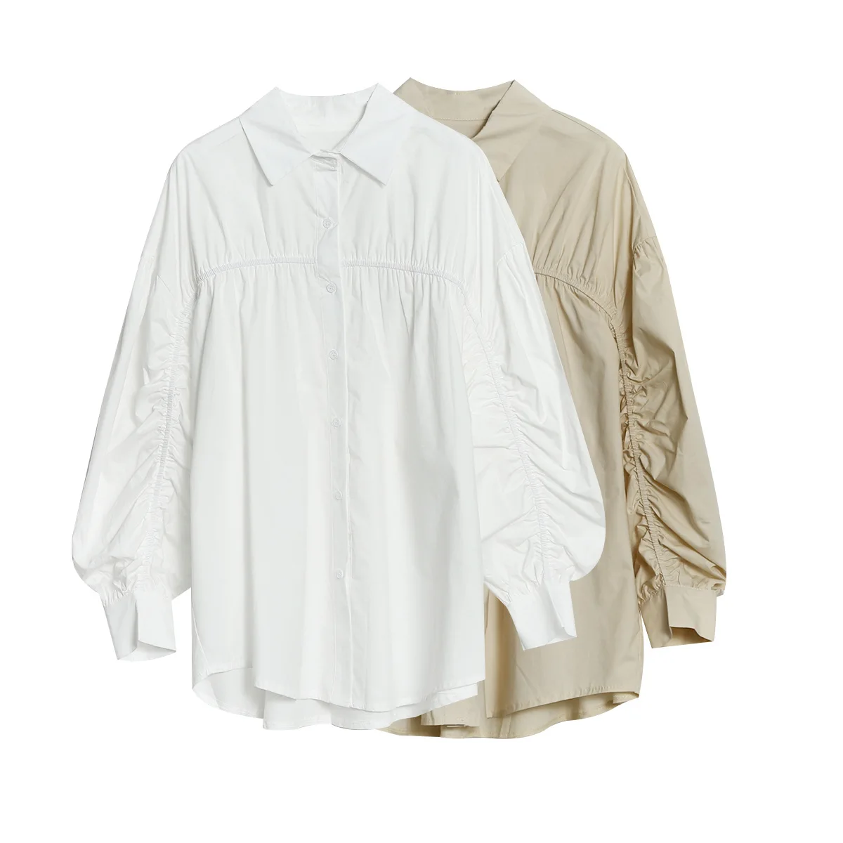 White Shirt Women's New Style 2020 Spring Autumn Shirred Bubble Puff Sleeve Korean-style Solid Loose Blouse 
White Shirt Women's New Style 2020 Spring Autumn Shirred Bubble Puff Sleeve Korean-style Solid Loose Blouse