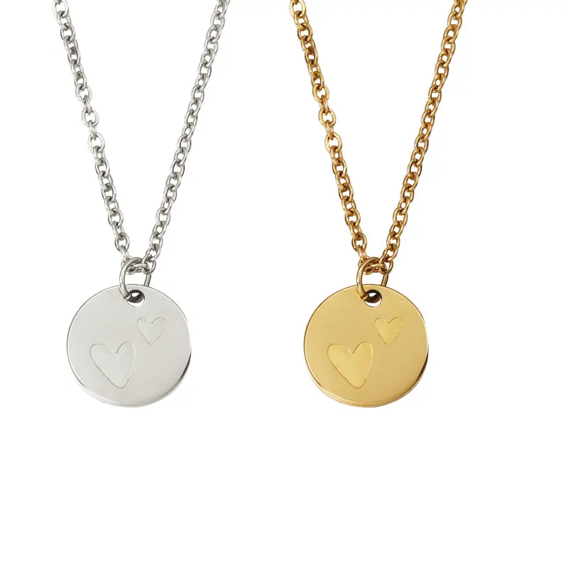 20Pcs Ins Round Corner Engrave Two Hearts Pendant Necklaces 18K Gold Plated Stainless Steel Chain Necklaces For Women's Jewelry
20Pcs Ins Round Corner Engrave Two Hearts Pendant Necklaces 18K Gold Plated Stainless Steel Chain Necklaces For Women's Jewelry
