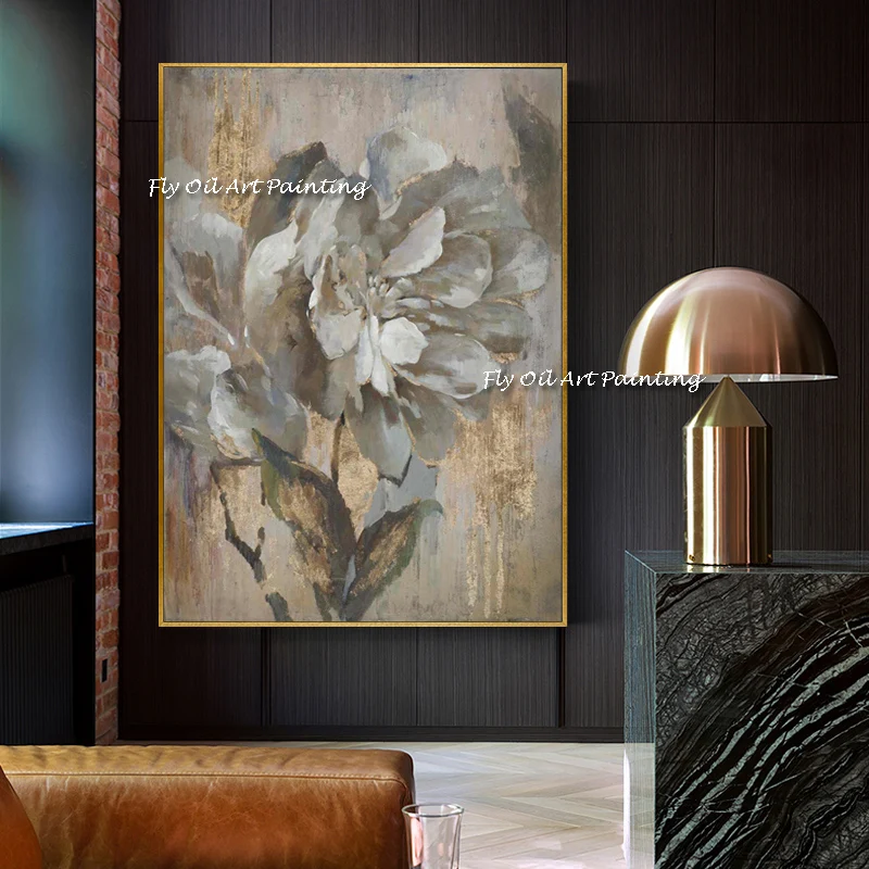 Big Size Hand painted Palette golden Gray Flower modern Oil Painting Canvas Paintings Home Wall Painting Cuadros Decoraction
Big Size Hand painted Palette golden Gray Flower modern Oil Painting Canvas Paintings Home Wall Painting Cuadros Decoraction