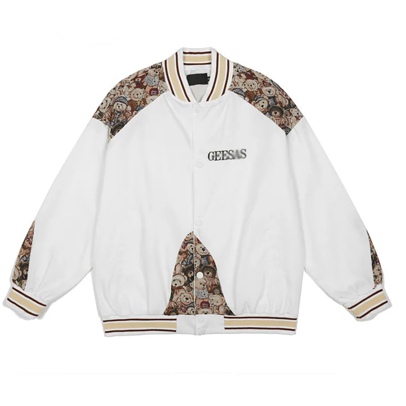 Мужские куртки в стиле хип-хоп с мультяшным медведем, мужская и женская уличная одежда, бейсбольные куртки, весенне-осенние лоскутные куртки-бомберы в стиле Харадзюку
Мужские куртки в стиле хип-хоп с мультяшным медведем, мужская и женская уличная одежда, бейсбольные куртки, весенне-осенние лоскутные куртки-бомберы в стиле Харадзюку