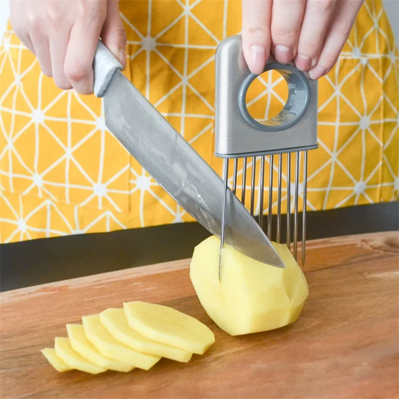 QueenTime Stainless Steel Onion Needle Handhold Vegetables Fruit Slicer Holder Potato Cutter Safe Aid Tool Kitchen Accessories
QueenTime Stainless Steel Onion Needle Handhold Vegetables Fruit Slicer Holder Potato Cutter Safe Aid Tool Kitchen Accessories