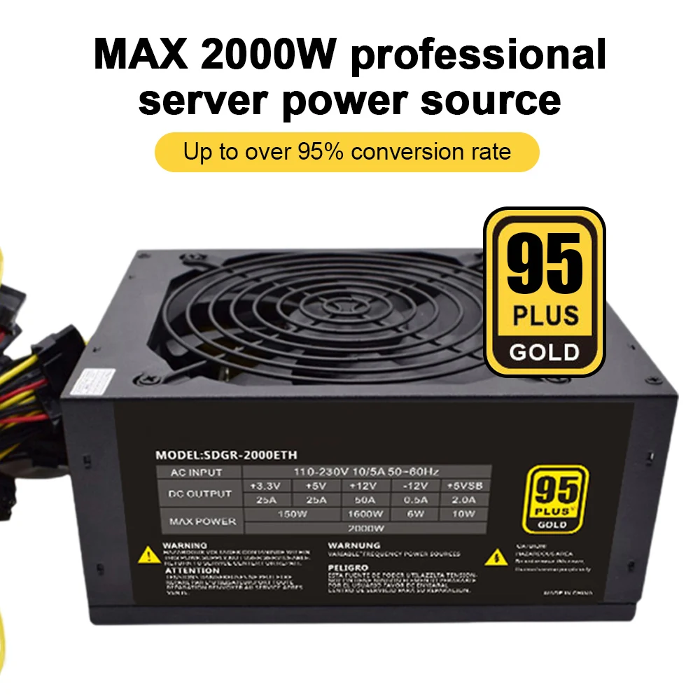Блок питания макс. 2000 Вт для майнинга ETH, 95% КПД, 8 GPU ATX 160-240 в 1800 Вт, номинальный блок питания для майнинга биткоинов
Блок питания макс. 2000 Вт для майнинга ETH, 95% КПД, 8 GPU ATX 160-240 в 1800 Вт, номинальный блок питания для майнинга биткоинов