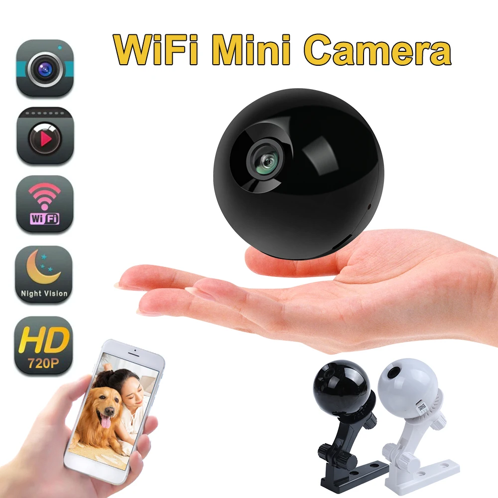 Мини ip камера домашняя безопасности WiFi ночного видения 720 P беспроводная
