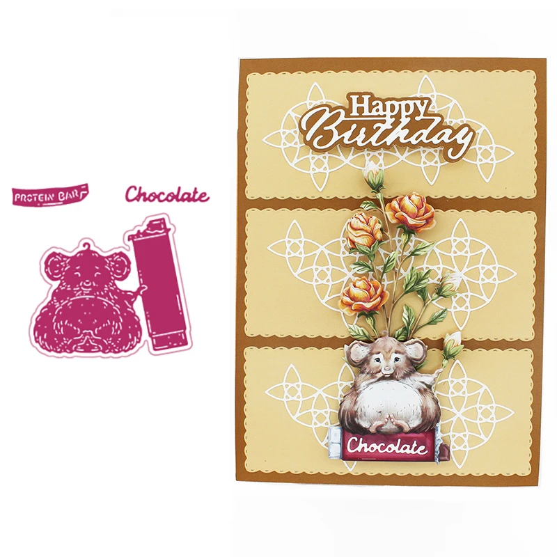 Mouse And Chocolate Metal Cutting Dies Scrapbook Diary Decoration Stencil Embossing Template Diy Greeting Card Handmade 2021 New
Mouse And Chocolate Metal Cutting Dies Scrapbook Diary Decoration Stencil Embossing Template Diy Greeting Card Handmade 2021 New