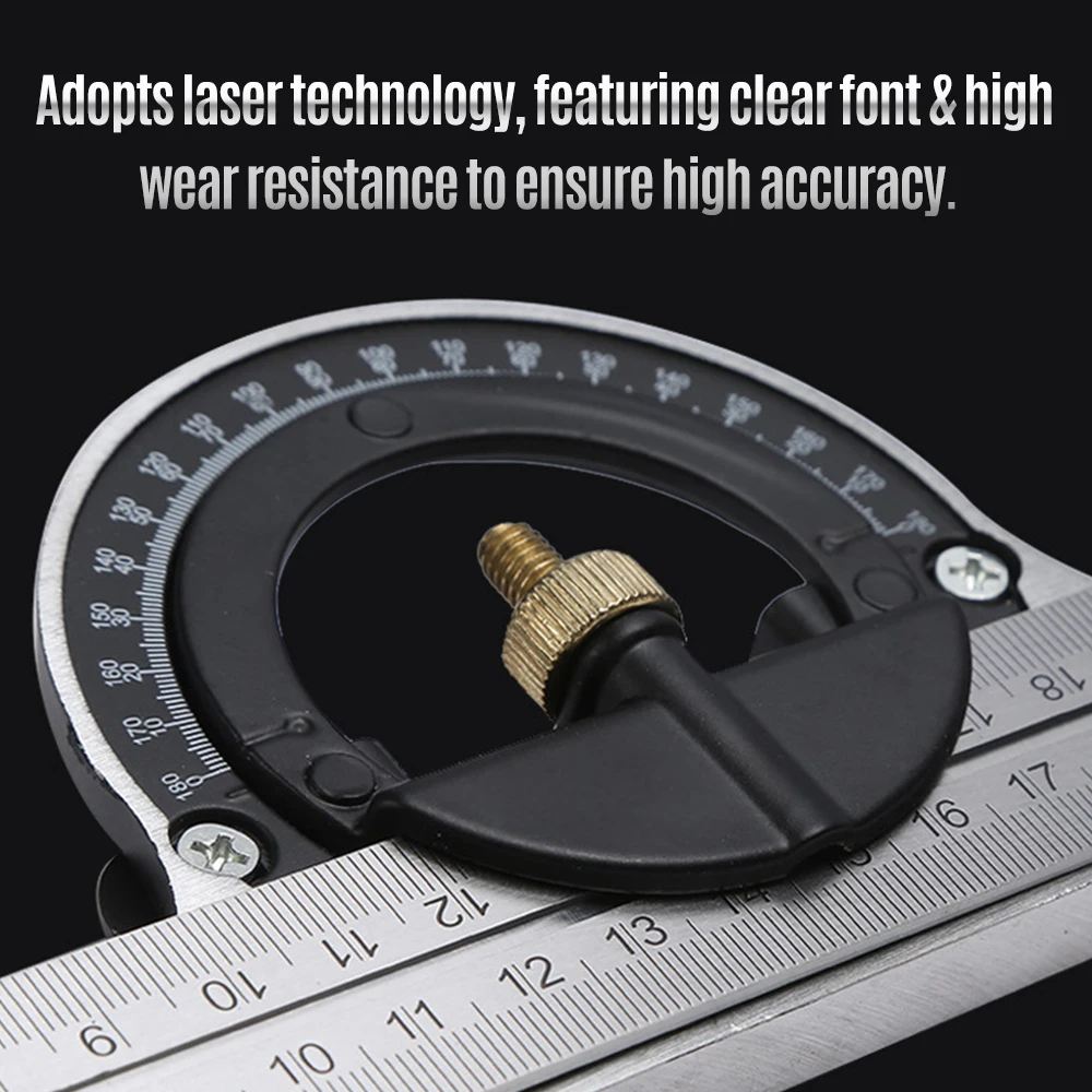 300MM Combination Square Angle Ruler 90 Stainless Steel Level Square High Precision 45 Combined Angle Ruler Measuring Tool
300MM Combination Square Angle Ruler 90 Stainless Steel Level Square High Precision 45 Combined Angle Ruler Measuring Tool
