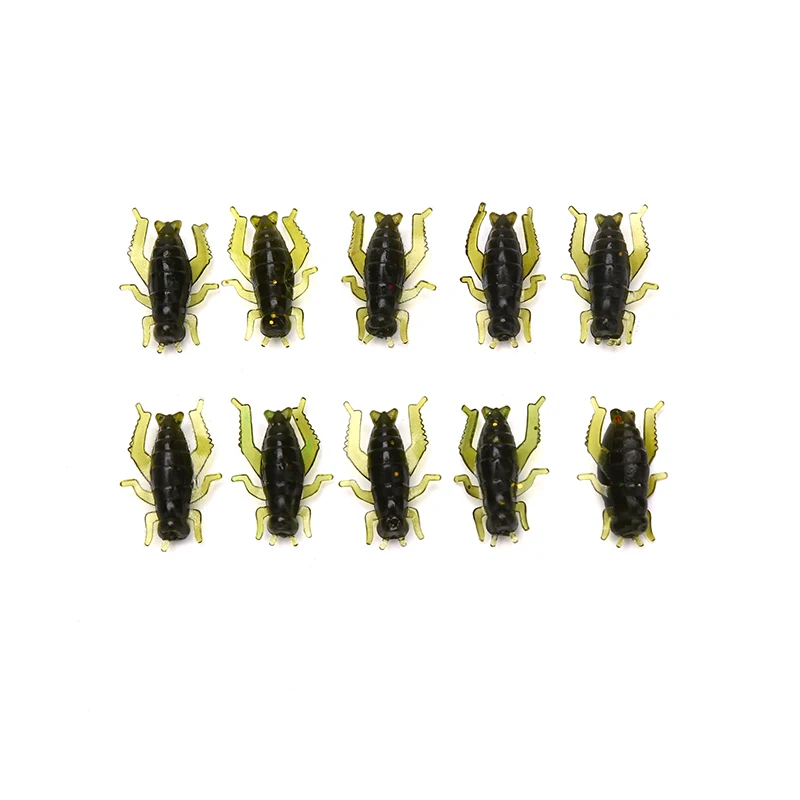 

10PCS/LOT Lightweight Grasshopper Soft Insect Bait Floating Cricket Artificial Fishing Lures Ocean Wobblers Silicone Bait