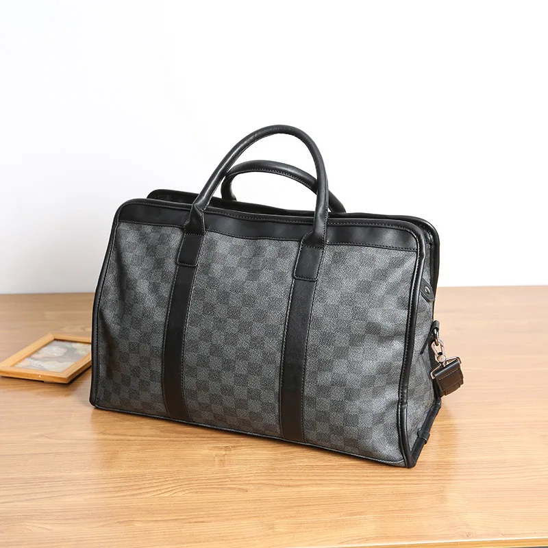 Fashion Waterproof Men's Travel Handbag PU Leather Shoulder Bag Business Tote Luggage Bag Plaid Travel Duffle
Fashion Waterproof Men's Travel Handbag PU Leather Shoulder Bag Business Tote Luggage Bag Plaid Travel Duffle