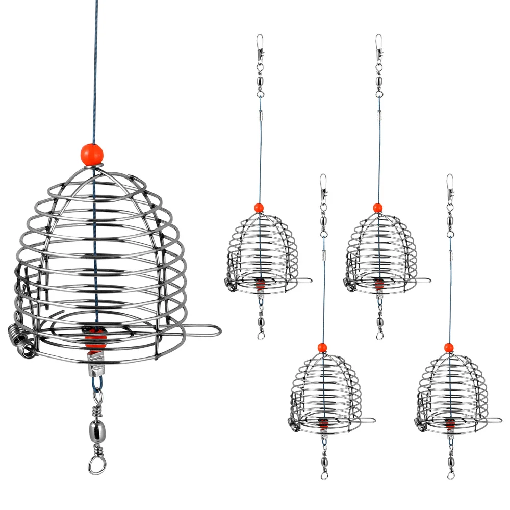 BESPORTBLE 5 PCS Stainless Steel Fishing Bait Cage Lure Cage Bait Fishing Trap Basket Feeder Holder Fishing Tackle
BESPORTBLE 5 PCS Stainless Steel Fishing Bait Cage Lure Cage Bait Fishing Trap Basket Feeder Holder Fishing Tackle