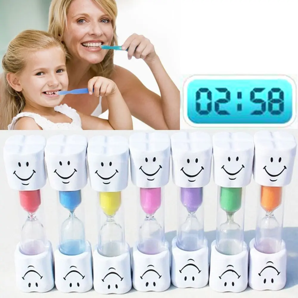 

1Pc Smile Face Hourglass Children Kids Toothbrush Timer 3-Minute Smile Sandglass Tooth Brushing Hourglass Shower Sand Time Clock