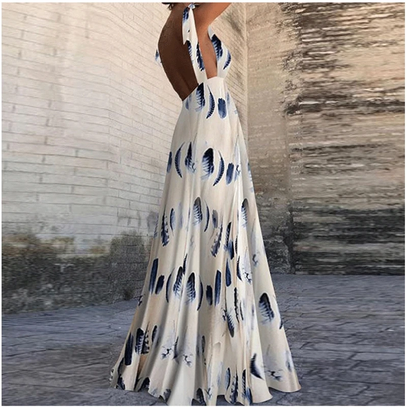 Mandylandy Dress Summer Sexy V-neck Lace-up Spaghetti Strap Backless Dress Women's Casual Printed Slim Dress
Mandylandy Dress Summer Sexy V-neck Lace-up Spaghetti Strap Backless Dress Women's Casual Printed Slim Dress