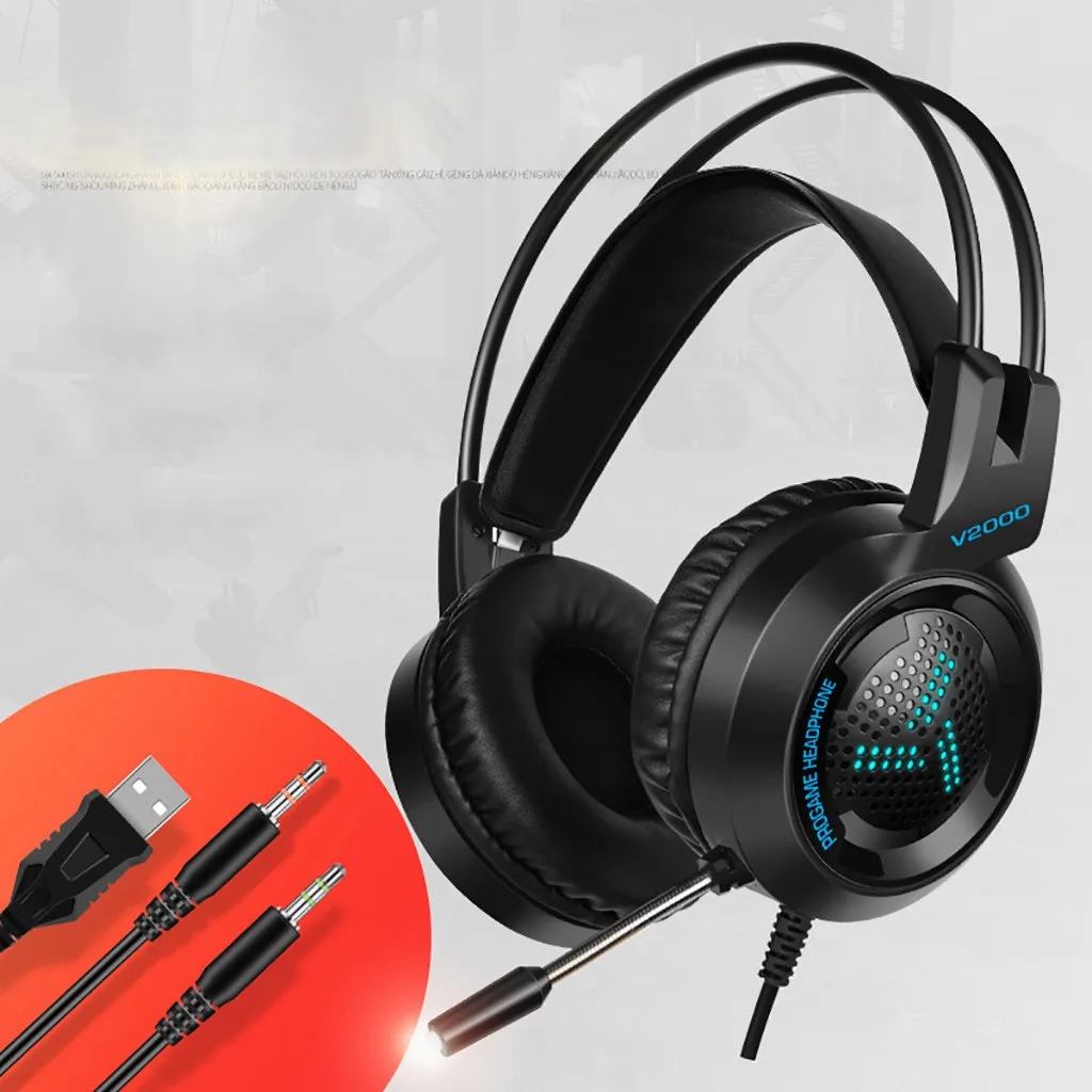 V2000 RGB Gaming Headset 7.1 Channel Headset Headphones With Microphone Stereo Professional Design For PC Computer Laptop Gamers
V2000 RGB Gaming Headset 7.1 Channel Headset Headphones With Microphone Stereo Professional Design For PC Computer Laptop Gamers