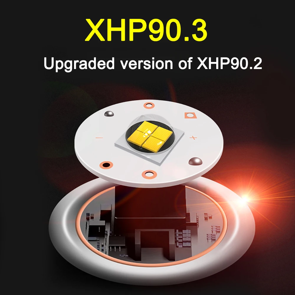 XHP90.3 мощный светодиодный фонарик 18650 USB перезаряжаемый фонарь XHP90 XHP70.2