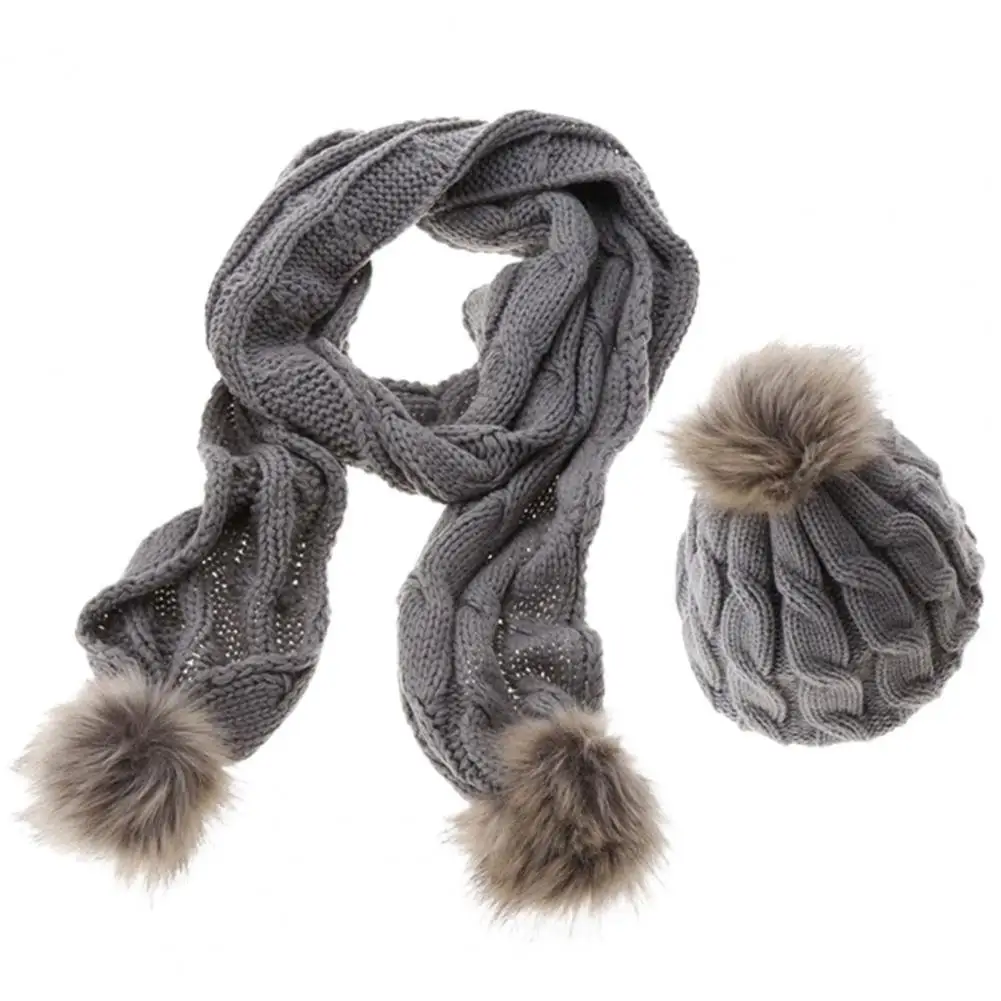 2Pcs/Set Neck Protection Thickened Warm Hat Scarf Plush Balls Ear Protection Knitted Beanies Scarf Fashion Accessories
2Pcs/Set Neck Protection Thickened Warm Hat Scarf Plush Balls Ear Protection Knitted Beanies Scarf Fashion Accessories