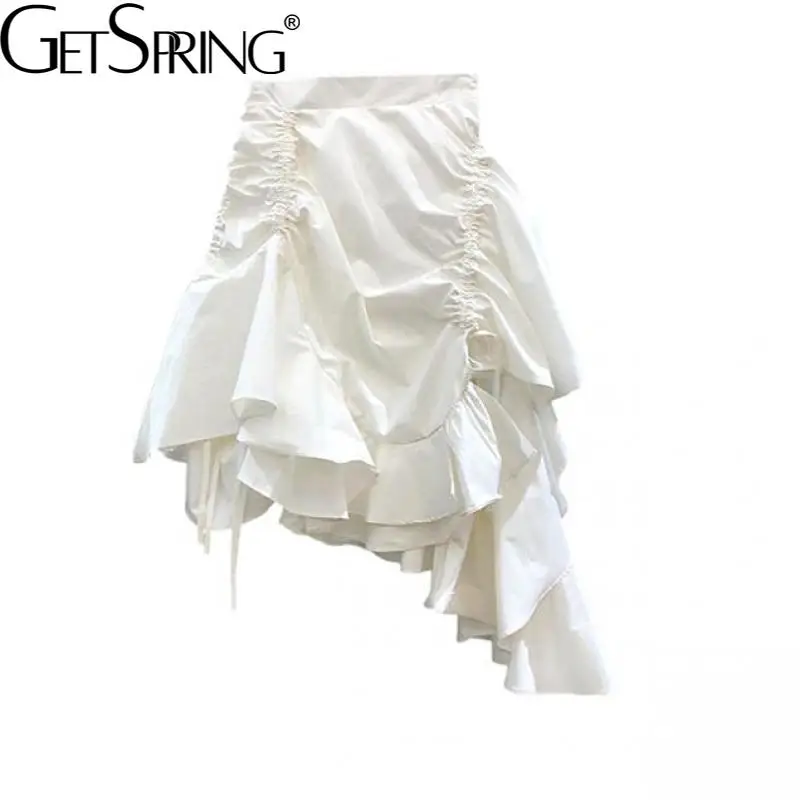 Getspring Женская юбка асимметричная юбка-годе на шнуровке с высокой талией женские Асимметричные черные и белые юбки с оборками 2021 модные
Getspring Женская юбка асимметричная юбка-годе на шнуровке с высокой талией женские Асимметричные черные и белые юбки с оборками 2021 модные