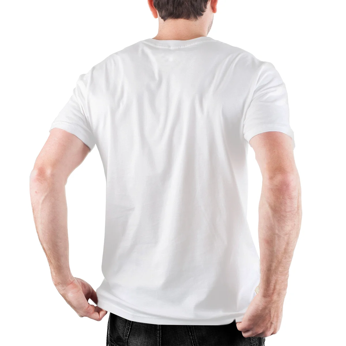 Мужская футболка с коротким рукавом и круглым вырезом из натурального хлопка -