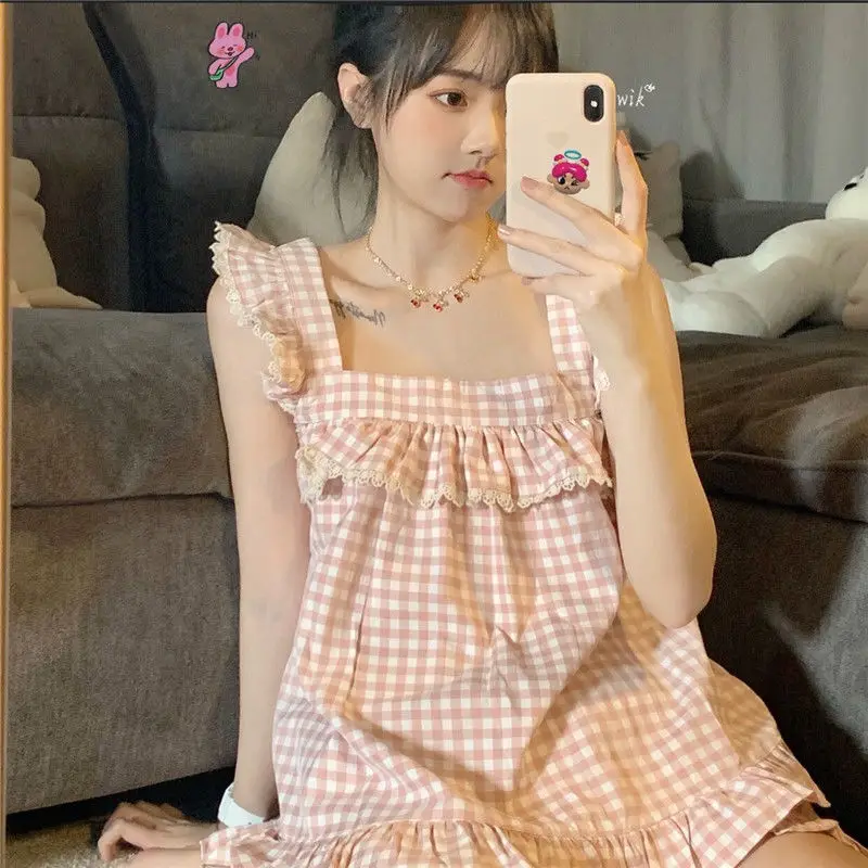 QWEEK Plaid Pijama Kawaii Pajamas Women Summer Sleepwear Female Set Woman 2 Pieces Pyjamas Cute Loungewear Suits with Shorts
QWEEK Plaid Pijama Kawaii Pajamas Women Summer Sleepwear Female Set Woman 2 Pieces Pyjamas Cute Loungewear Suits with Shorts