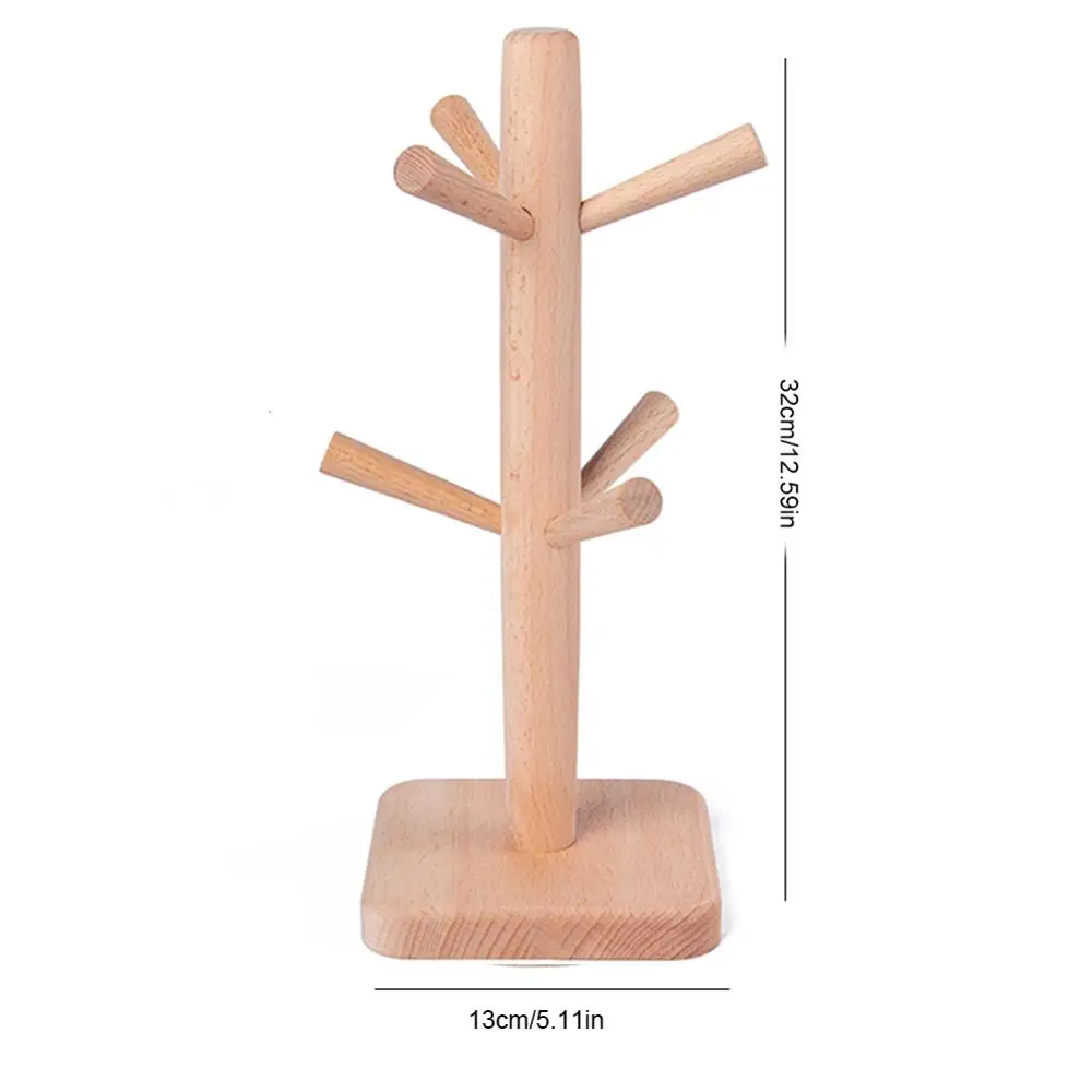 Natural Wooden Mug Tree Cup Drainer 6-Hook Cups Rack Home Organizer Storage Rack
Natural Wooden Mug Tree Cup Drainer 6-Hook Cups Rack Home Organizer Storage Rack