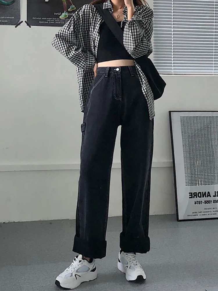 vaqueros mujer 2020 fall korean fashion wide-leg pants boyfriend causal denim plus size black high waist jeans women trousers
vaqueros mujer 2020 fall korean fashion wide-leg pants boyfriend causal denim plus size black high waist jeans women trousers