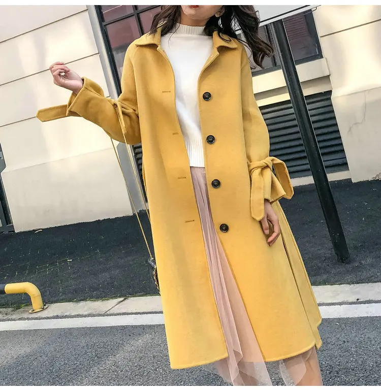 2020 Fashion Women Autumn Winter Woolen Coat Turn Down Collar Women 100% Wool Jacket Yellow Coat Tops Chaqueta Mujer
2020 Fashion Women Autumn Winter Woolen Coat Turn Down Collar Women 100% Wool Jacket Yellow Coat Tops Chaqueta Mujer