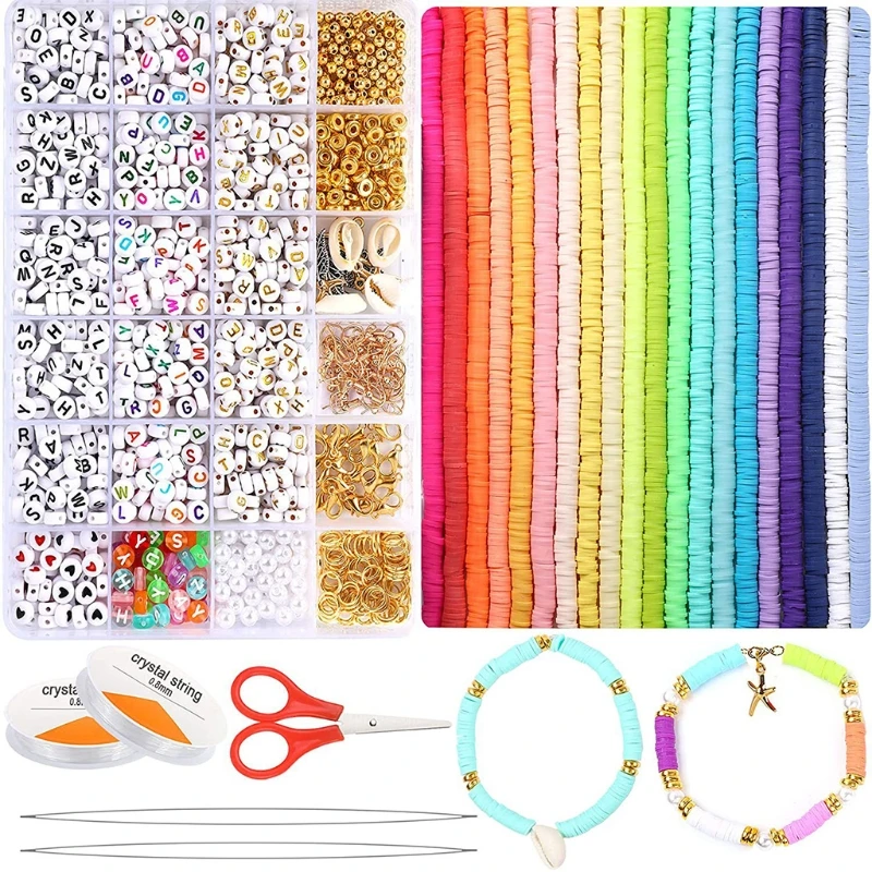 L5YA Flat Round Polymer Clay Spacer Beads Alphabet Bead Set for Jewelry Making
L5YA Flat Round Polymer Clay Spacer Beads Alphabet Bead Set for Jewelry Making