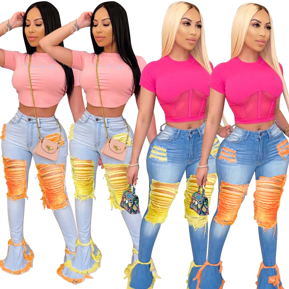 New Ripped Hole Flare Jeans Women Sexy Push Up High Waist Denim Pants Female Skinny Broken Tassel Bell Bottom Bootcut Jean Mujer
New Ripped Hole Flare Jeans Women Sexy Push Up High Waist Denim Pants Female Skinny Broken Tassel Bell Bottom Bootcut Jean Mujer