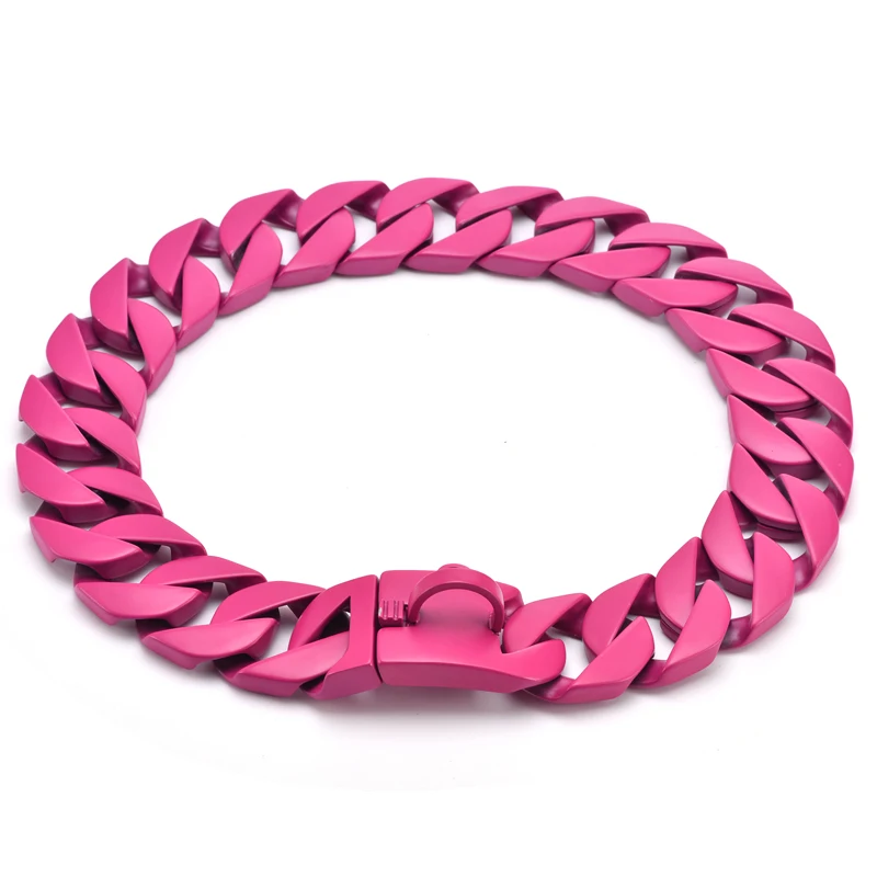 Pet Suppliers Dog Collar Pink Chain Cuban Link Stainless Steel Large Dog Pet Collar Bully Pitpull Bulldog Strong Collar Leash
Pet Suppliers Dog Collar Pink Chain Cuban Link Stainless Steel Large Dog Pet Collar Bully Pitpull Bulldog Strong Collar Leash