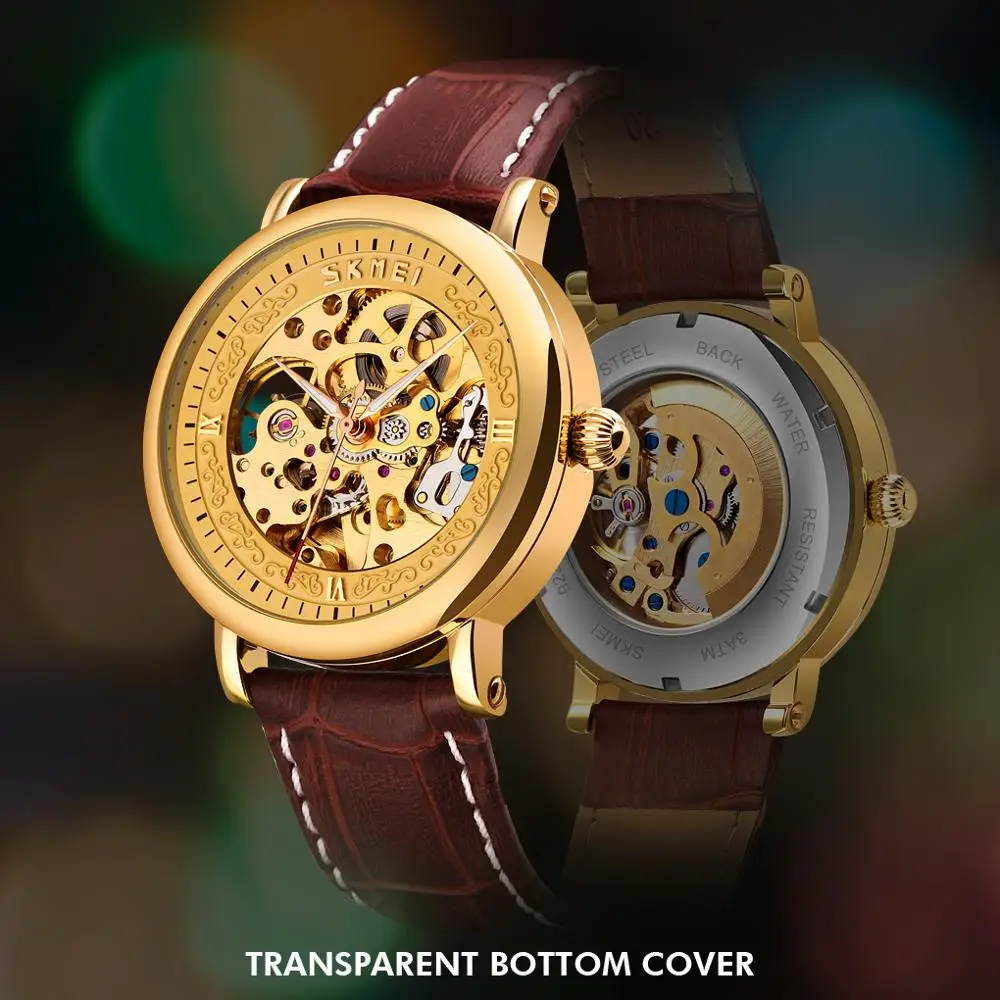 Новые модные мужские часы Роскошные бизнес автоматические наручные Топ бренд SKMEI