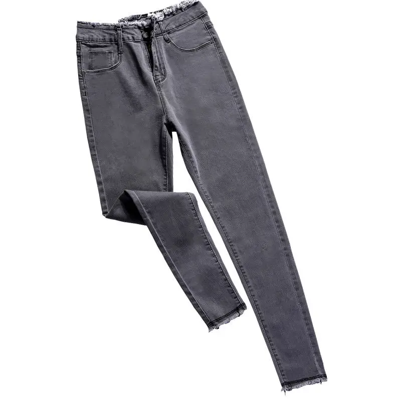Women's 2021 new fashion black high waisted jeans women's Korean Slim small versatile pencil