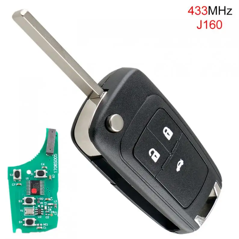 433 MHz 3 Buttons Foldable Car Remote Key Fob with ID46 Chip for Opel Vauxhall Insignia Astra 2009-2014
433 MHz 3 Buttons Foldable Car Remote Key Fob with ID46 Chip for Opel Vauxhall Insignia Astra 2009-2014