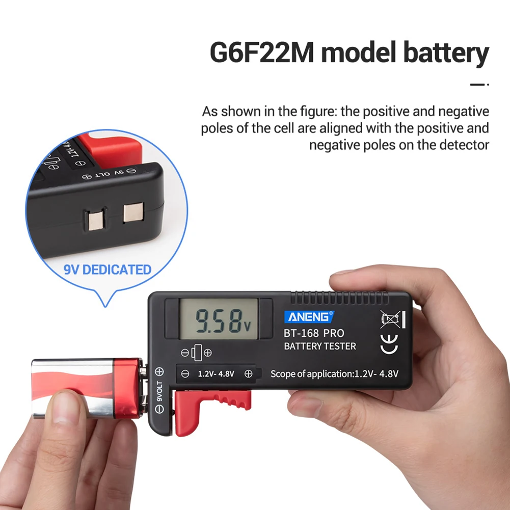 Digital Battery Tester BT-168 PRO 1.2V-4.8V AAA AA Button Cell Checker for Household Battery Testing Decoration
Digital Battery Tester BT-168 PRO 1.2V-4.8V AAA AA Button Cell Checker for Household Battery Testing Decoration