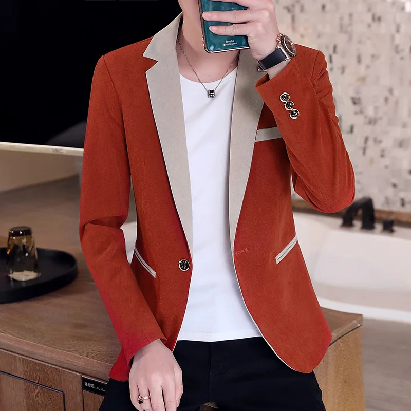 Autumn Men Blazers New Splicing Patterns One Button Men Suit Jackets Korean Style Slim fit Casual Men Fashion Trend Dress Jacket
Autumn Men Blazers New Splicing Patterns One Button Men Suit Jackets Korean Style Slim fit Casual Men Fashion Trend Dress Jacket