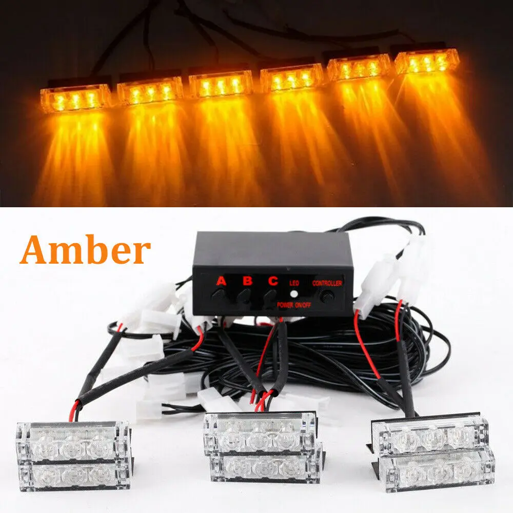 Amber 18 X LED Emergency Vehicle Strobe Lights For Front Grille Deck LED Strobe Blinker Flash Light
Amber 18 X LED Emergency Vehicle Strobe Lights For Front Grille Deck LED Strobe Blinker Flash Light