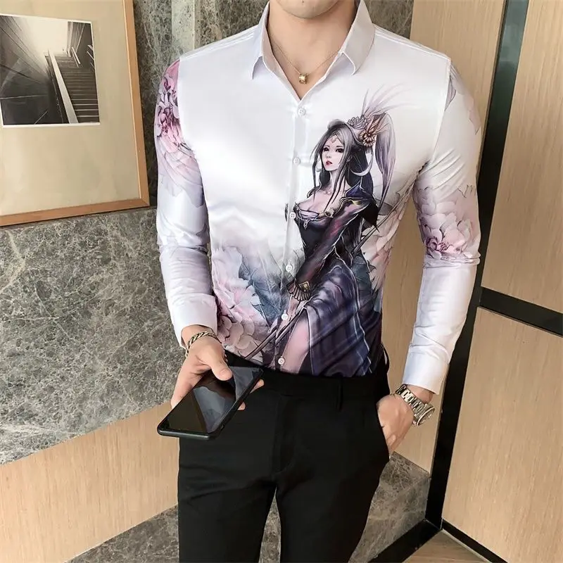 Embroidery Mens Shirts Long Sleeve Casual 2021 Slim Fit Men Dress Shirts Printing Color Formal Business Social Clothing Blouse
Embroidery Mens Shirts Long Sleeve Casual 2021 Slim Fit Men Dress Shirts Printing Color Formal Business Social Clothing Blouse
