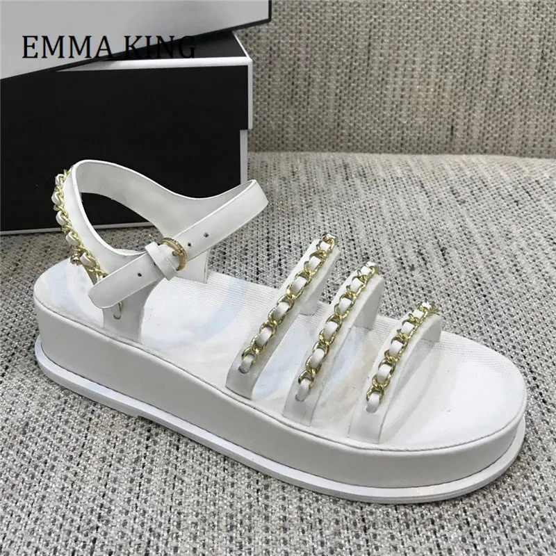 2021 Summer Women Flat Sandals Ankle Strap Leather Chain Platform Sandals Ladies Outdoor Casual Soft Holiday Beach Shoes Sandals
2021 Summer Women Flat Sandals Ankle Strap Leather Chain Platform Sandals Ladies Outdoor Casual Soft Holiday Beach Shoes Sandals
