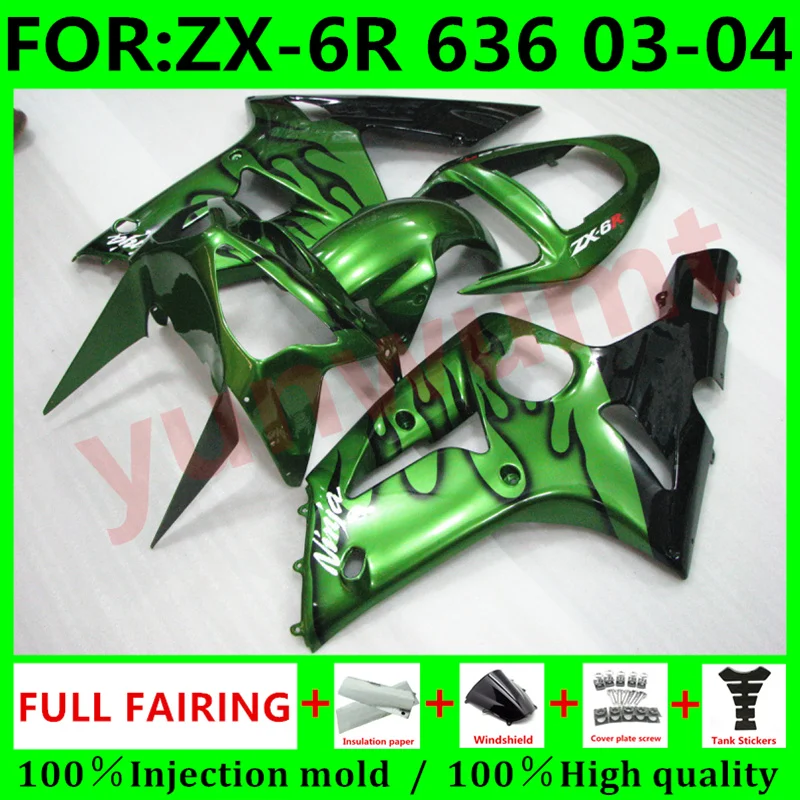 New ABS Motorcycle Injection mold Fairings kit for kawasaki Ninja ZX-6R 636 ZX6R 2003 2004 03 04 Bodywork fairing green flame
New ABS Motorcycle Injection mold Fairings kit for kawasaki Ninja ZX-6R 636 ZX6R 2003 2004 03 04 Bodywork fairing green flame