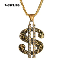 VowBro доллар США денежный кулон ожерелье s Роскошная Длинная