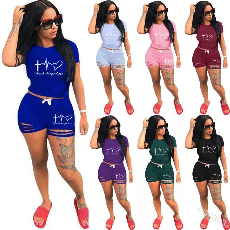 Mandylandy 2 Pcs Women Print Tracksuit Set Summer T Shirt Top&Cut Out Shorts Pants Casual Suit S-5XL Plus Size 
Mandylandy 2 Pcs Women Print Tracksuit Set Summer T Shirt Top&Cut Out Shorts Pants Casual Suit S-5XL Plus Size