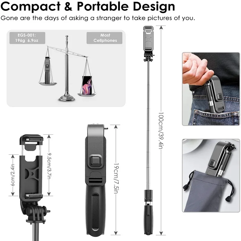 L02 Selfie Stick for GoPro Wireless Remote Bluetooth Tripod Mini Extendable Holder For Smartphones/Camera Live Broadcast Bracket 
L02 Selfie Stick for GoPro Wireless Remote Bluetooth Tripod Mini Extendable Holder For Smartphones/Camera Live Broadcast Bracket